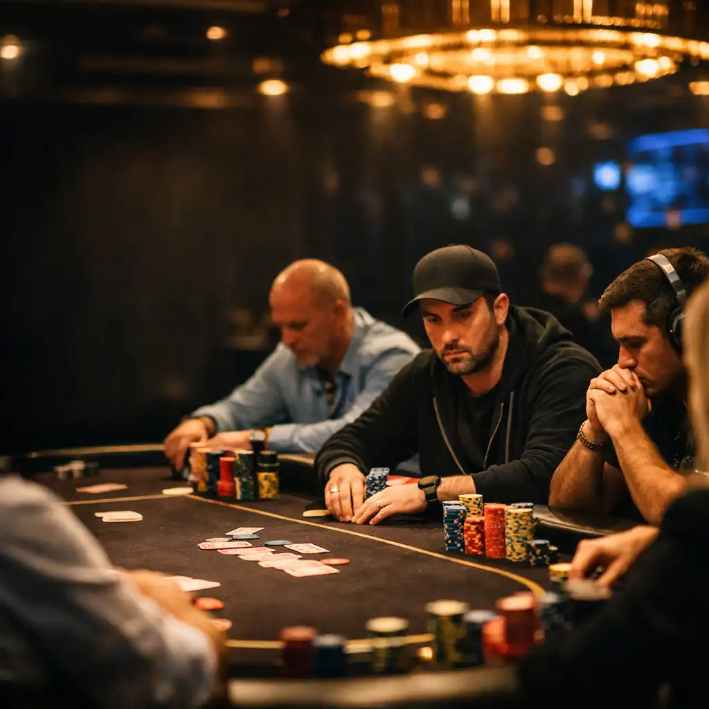 Finálový stůl pokerového turnaje v českém kasinu